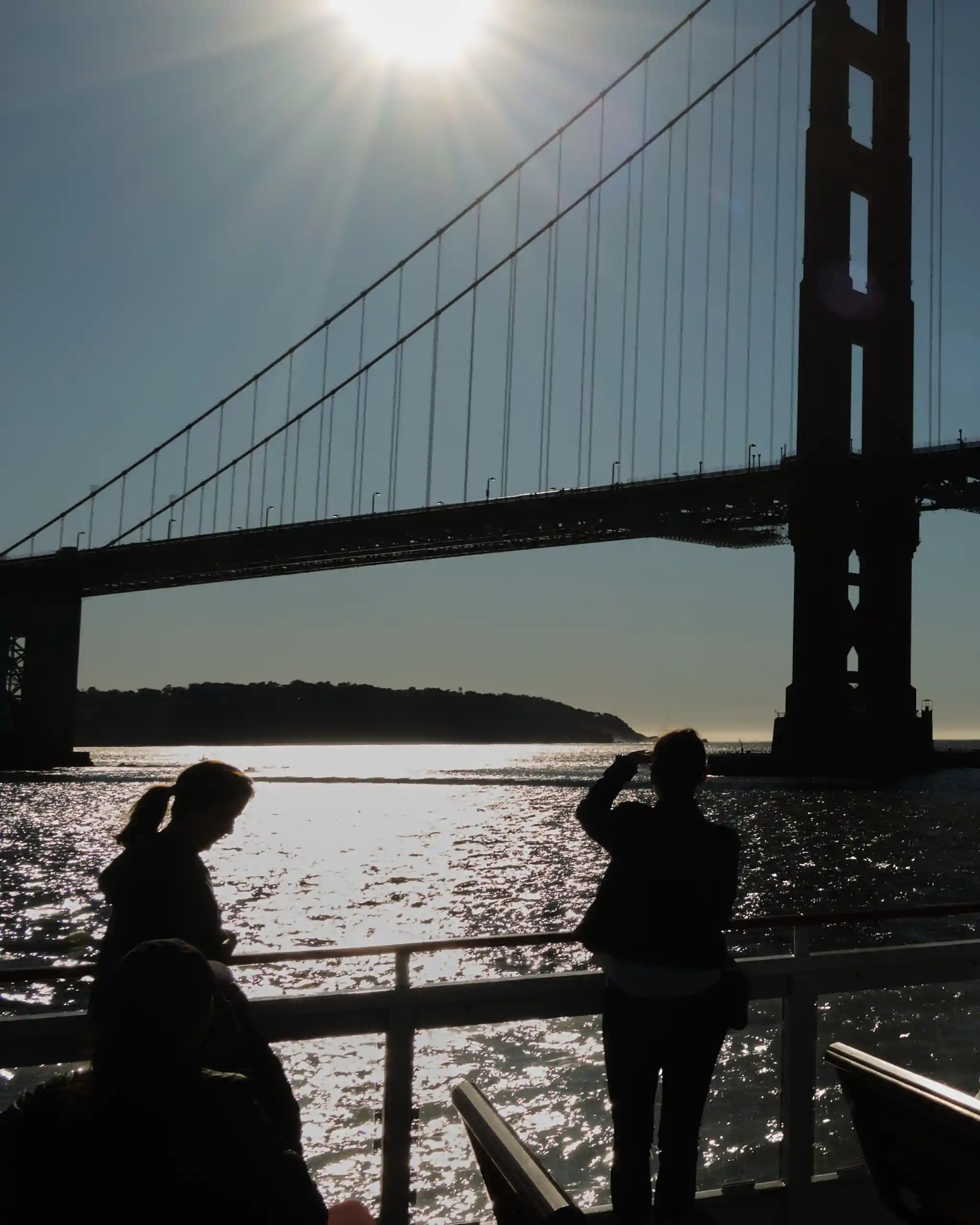 Golden Gate Bridge from a boat.