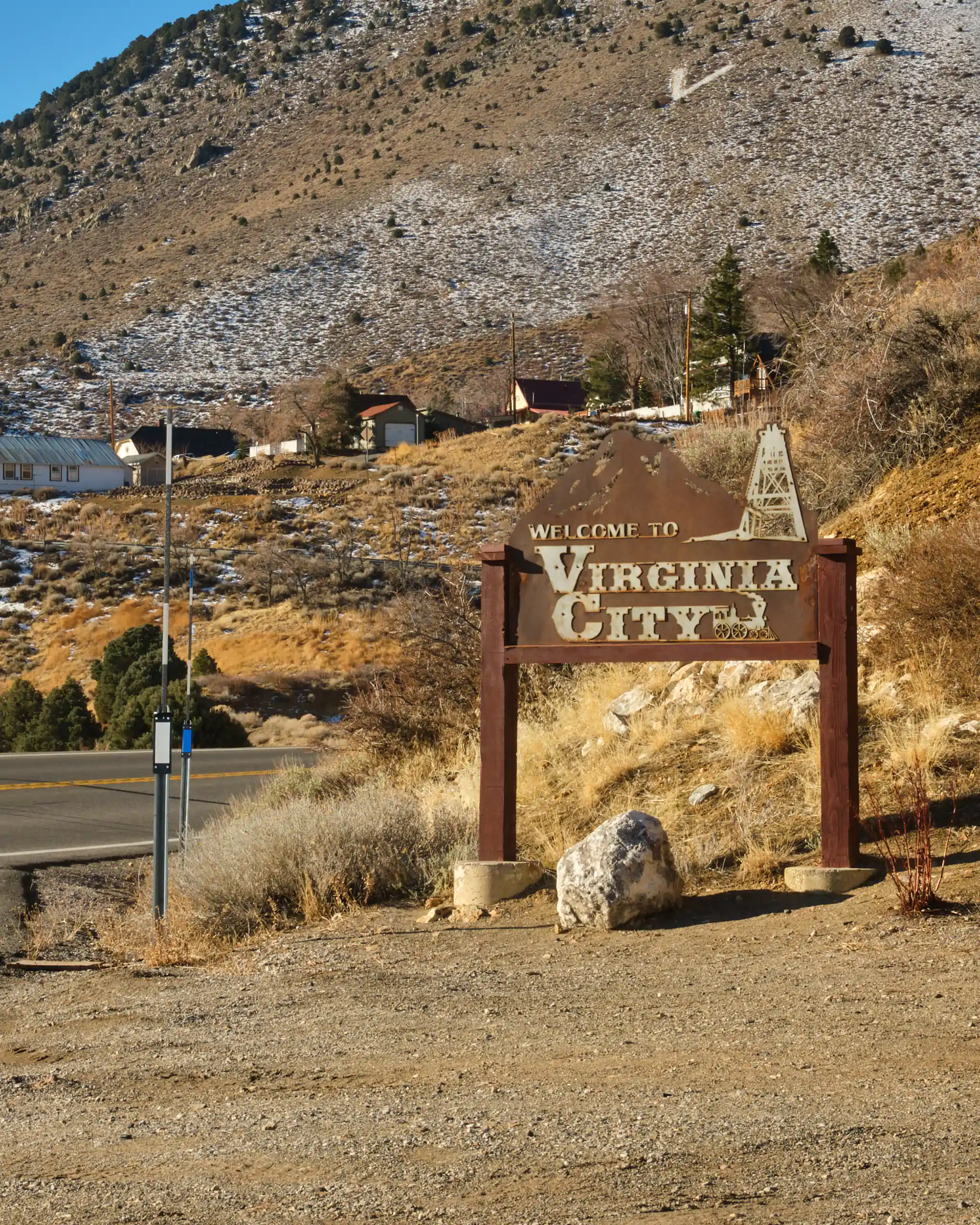  Welcome to Virginia City sign