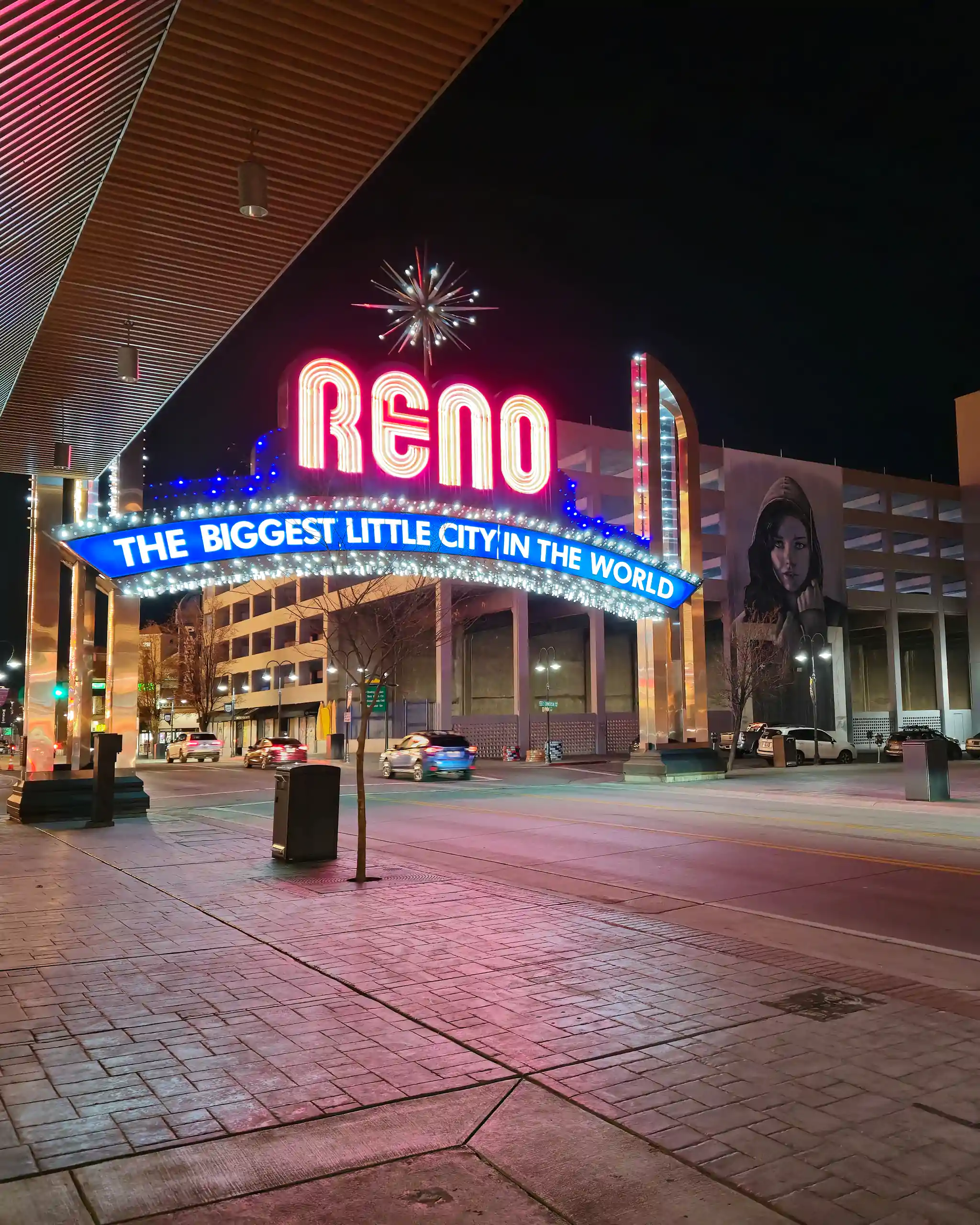 Reno Nevada downtown at night