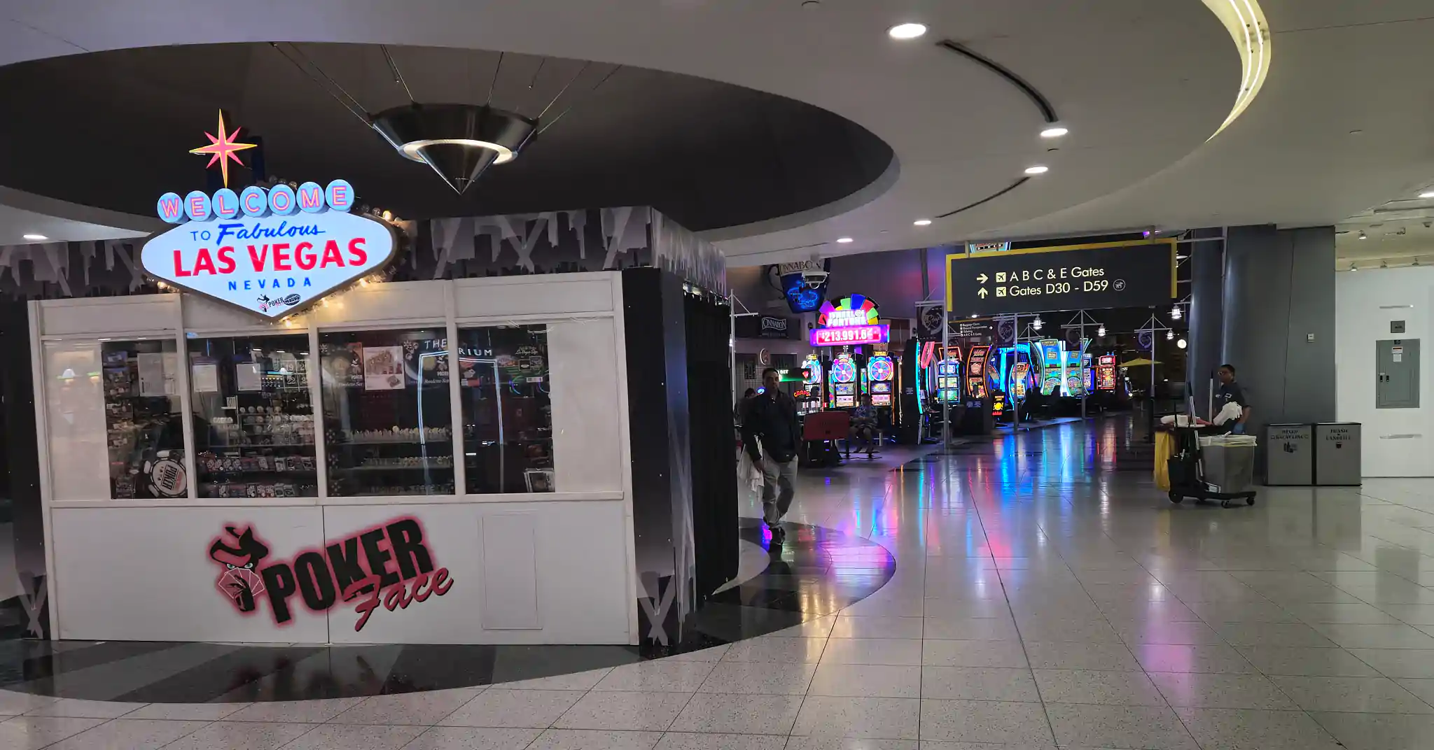 Las Vegas Airport showing the slot machines